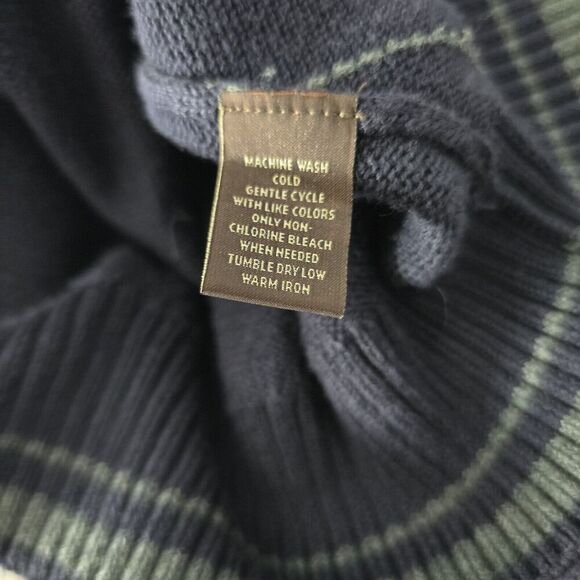 Tasso Elba Blue Gray Argyle Zip Up Soft Cardigan Sweater Medium Preppy Work - Picture 7 of 7